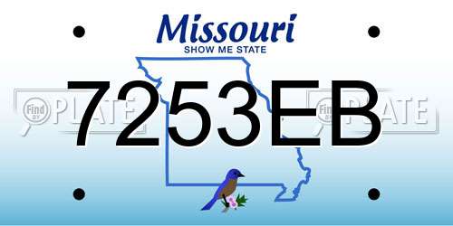 7253EB Missouri License Plate