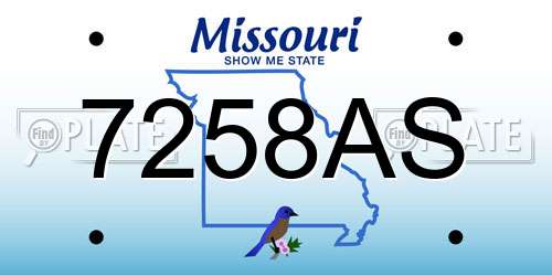 7258AS Missouri License Plate
