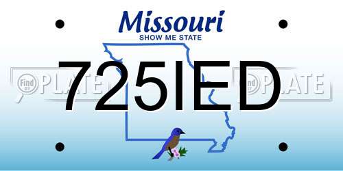 725IED Missouri License Plate