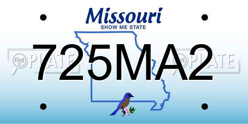 725MA2 Missouri License Plate