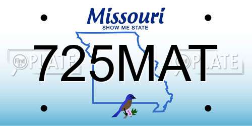 725MAT Missouri License Plate