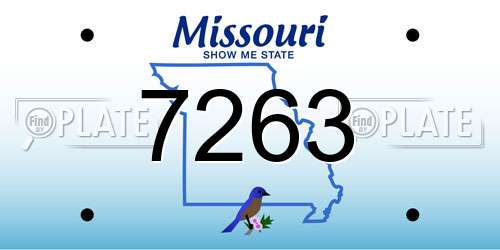 7263 Missouri License Plate