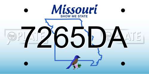 7265DA Missouri License Plate