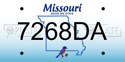 7268DA Missouri License Plate