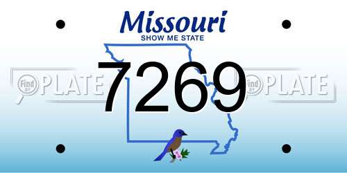 7269 Missouri License Plate