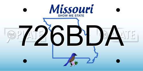 726BDA Missouri License Plate