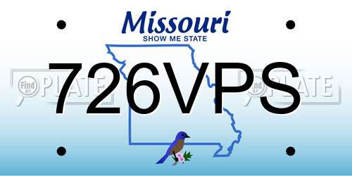 726VPS Missouri License Plate