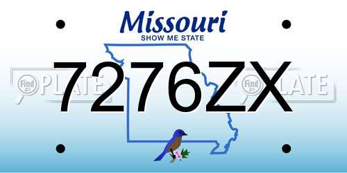 7276ZX Missouri License Plate