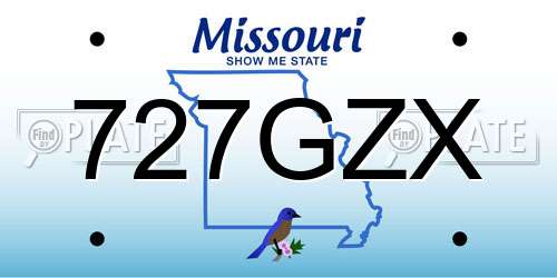 727GZX Missouri License Plate