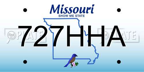 727HHA Missouri License Plate