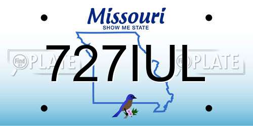 727IUL Missouri License Plate