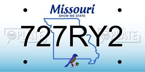 727RY2 Missouri License Plate