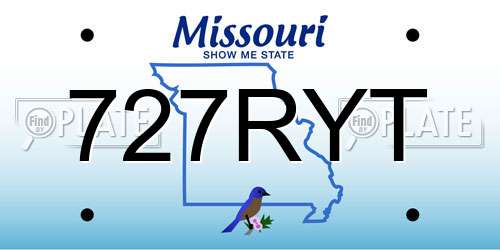 727RYT Missouri License Plate