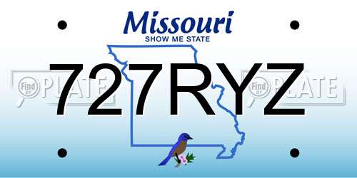 727RYZ Missouri License Plate
