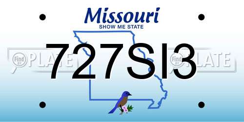727SI3 Missouri License Plate