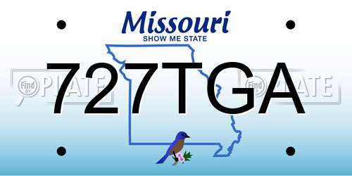 727TGA Missouri License Plate