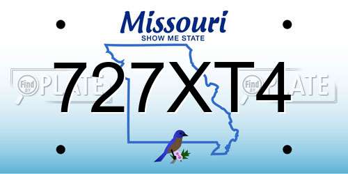 727XT4 Missouri License Plate
