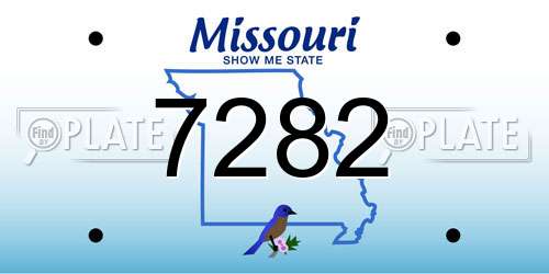 7282 Missouri License Plate