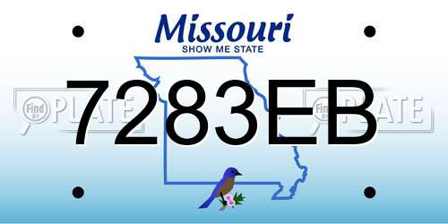7283EB Missouri License Plate