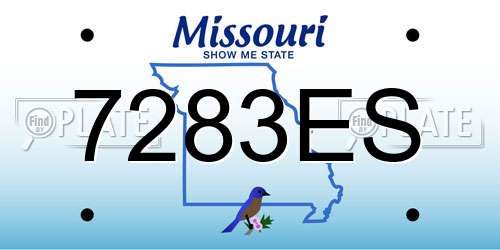 7283ES Missouri License Plate