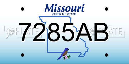 7285AB Missouri License Plate