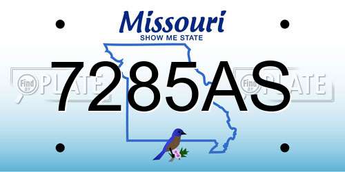 7285AS Missouri License Plate