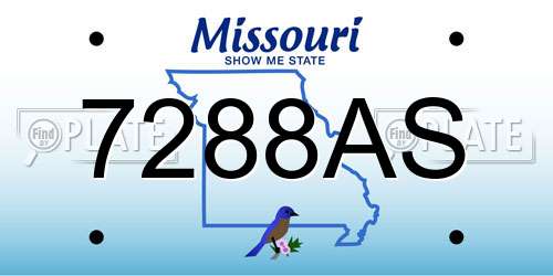 7288AS Missouri License Plate