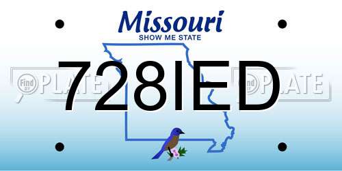728IED Missouri License Plate