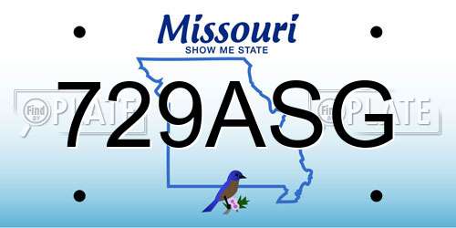 729ASG Missouri License Plate