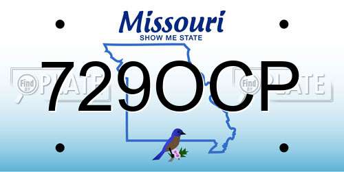 729OCP Missouri License Plate