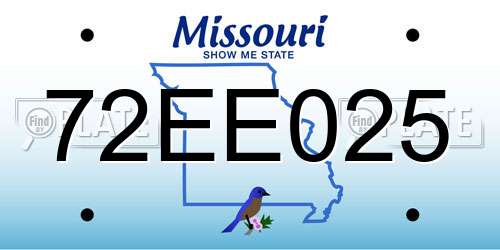 72EE025 Missouri License Plate
