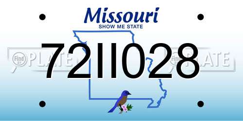 72II028 Missouri License Plate