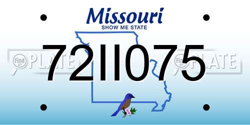 72II075 Missouri License Plate