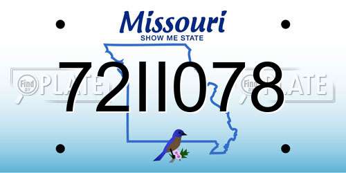 72II078 Missouri License Plate
