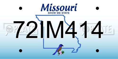 72IM414 Missouri License Plate