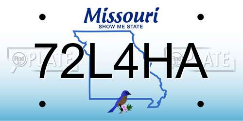 72L4HA Missouri License Plate