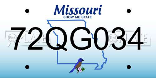72QG034 Missouri License Plate