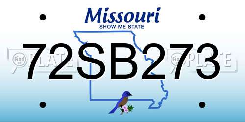 72SB273 Missouri License Plate