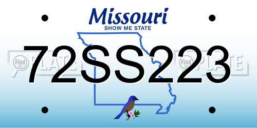 72SS223 Missouri License Plate