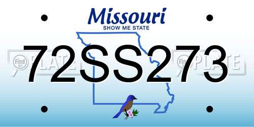 72SS273 Missouri License Plate