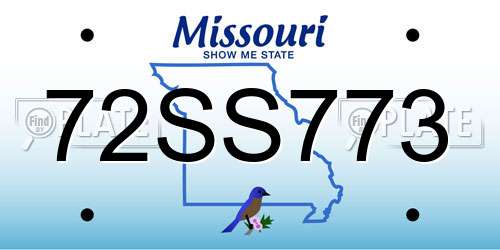 72SS773 Missouri License Plate