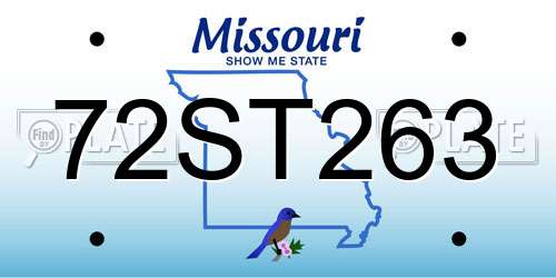 72ST263 Missouri License Plate