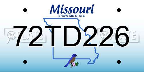 72TD226 Missouri License Plate