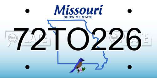 72TO226 Missouri License Plate