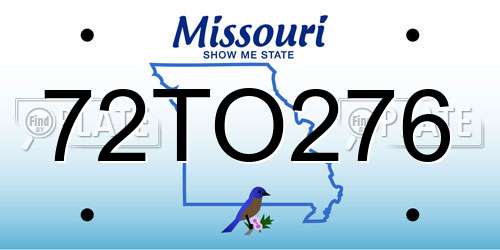 72TO276 Missouri License Plate