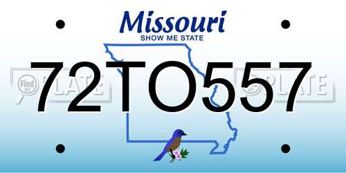 72TO557 Missouri License Plate