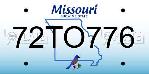 72TO776 Missouri License Plate
