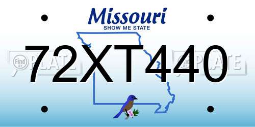 72XT440 Missouri License Plate
