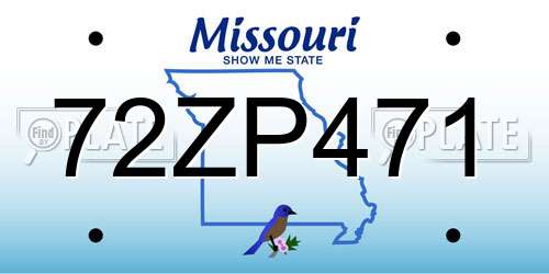 72ZP471 Missouri License Plate