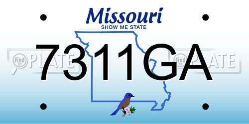 7311GA Missouri License Plate